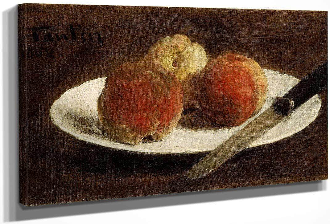 Plate Of Peaches By Henri Fantin Latour Fine Art Print