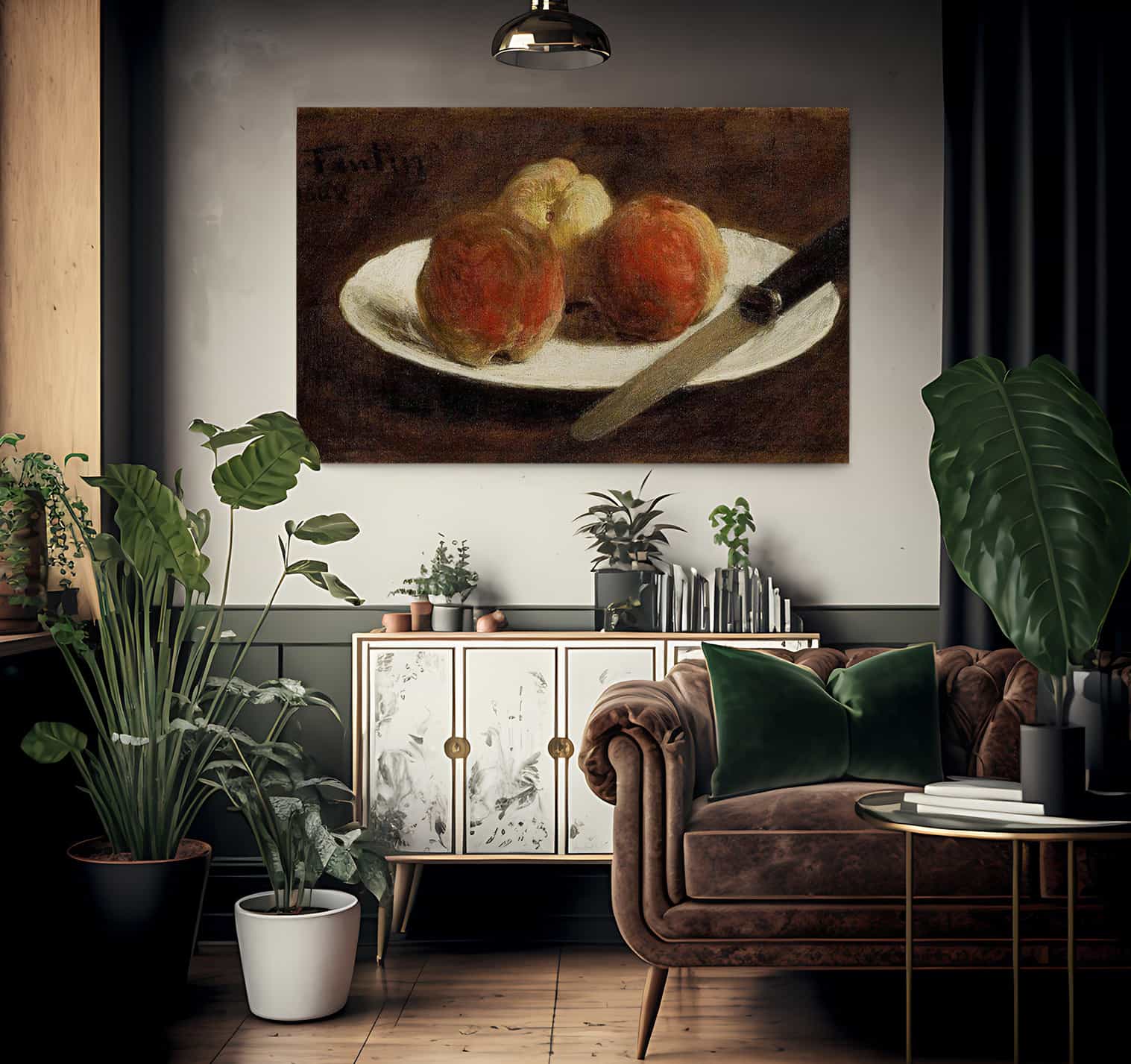 Plate Of Peaches By Henri Fantin Latour Fine Art Print