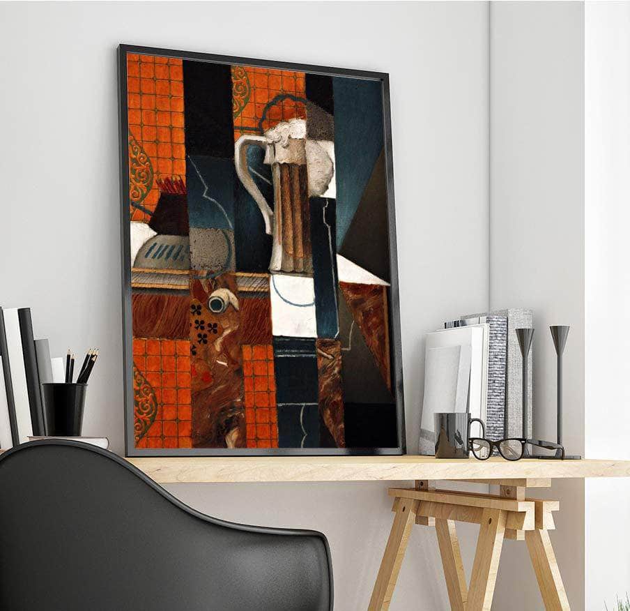 Playing Cards And Glass Of Beer Painting Juan Gris Canvas Art Fine Art Print