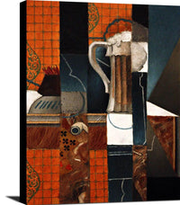 Playing Cards And Glass Of Beer Painting Juan Gris Canvas Art Fine Art Print