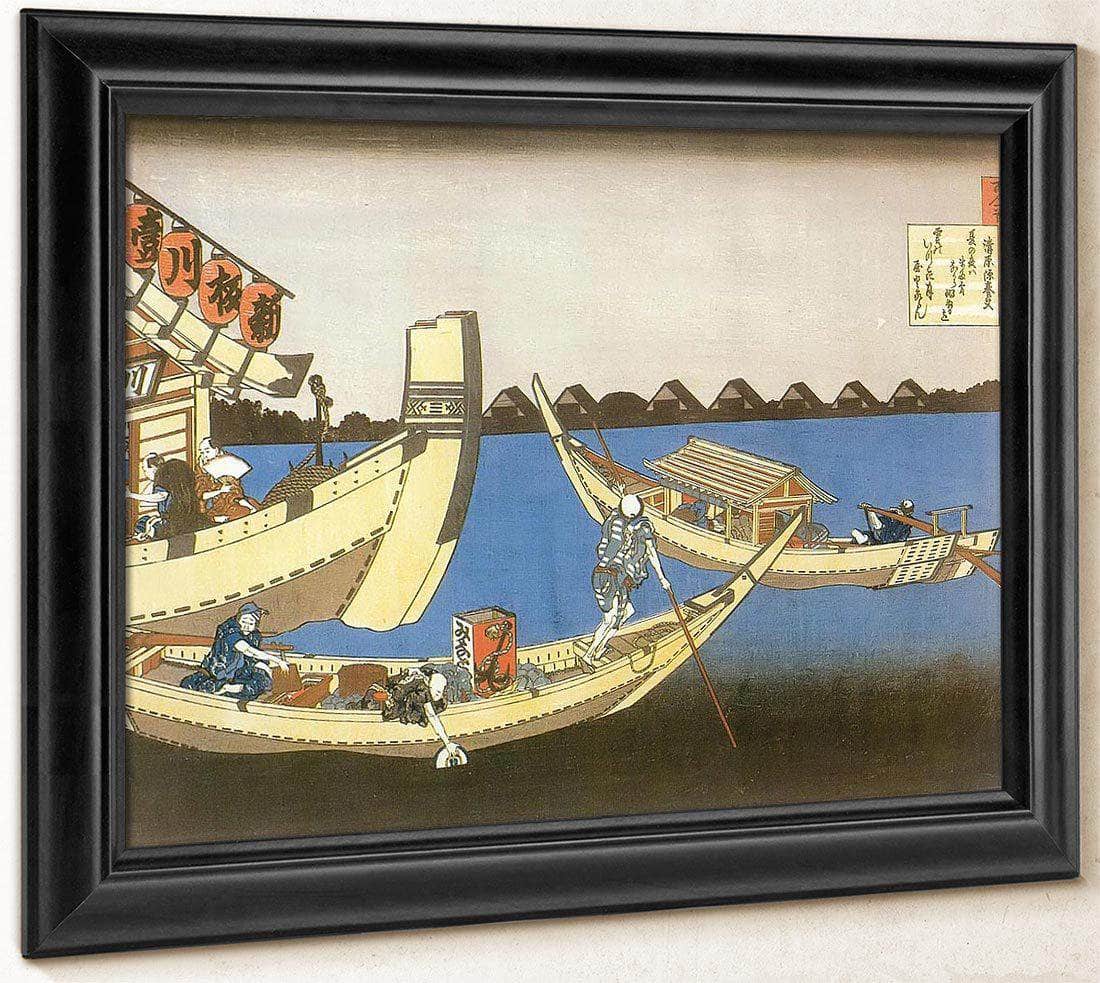 Pleasure Boats On Sumida River By Hokusai Fine Art Print