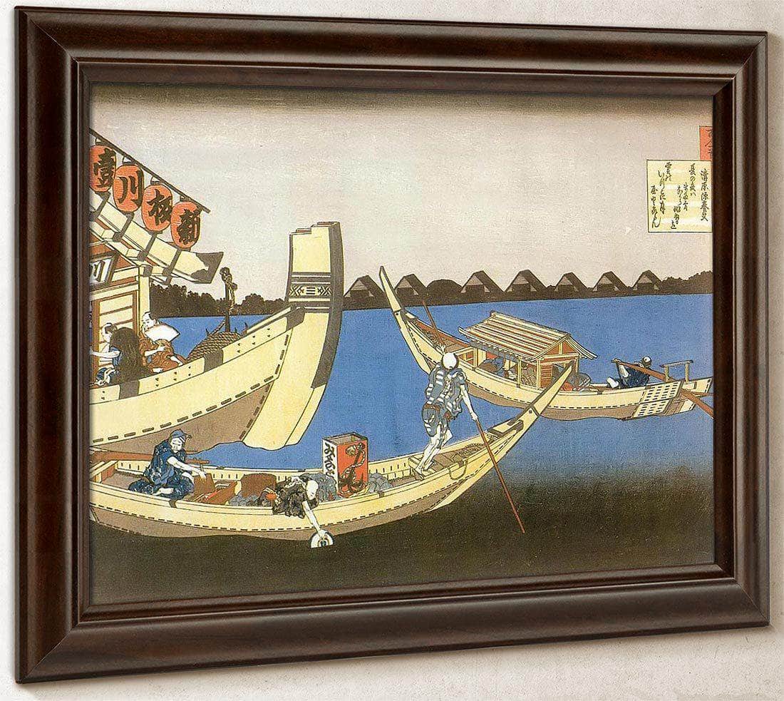 Pleasure Boats On Sumida River By Hokusai Fine Art Print