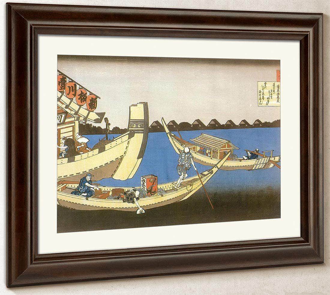 Pleasure Boats On Sumida River By Hokusai Fine Art Print