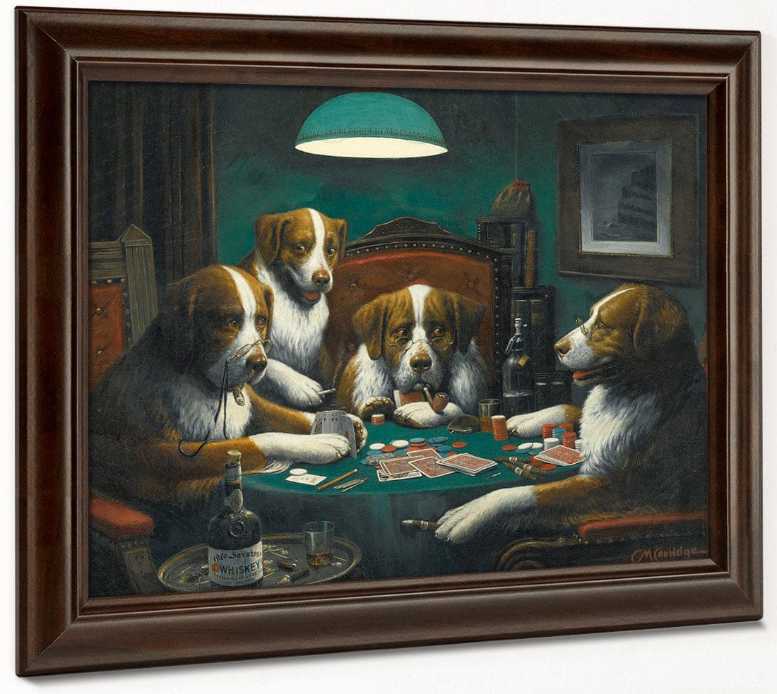 Poker Game By Cassius Coolidge Fine Art Print