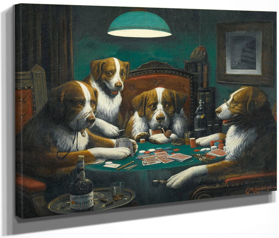 Poker Game By Cassius Coolidge Fine Art Print