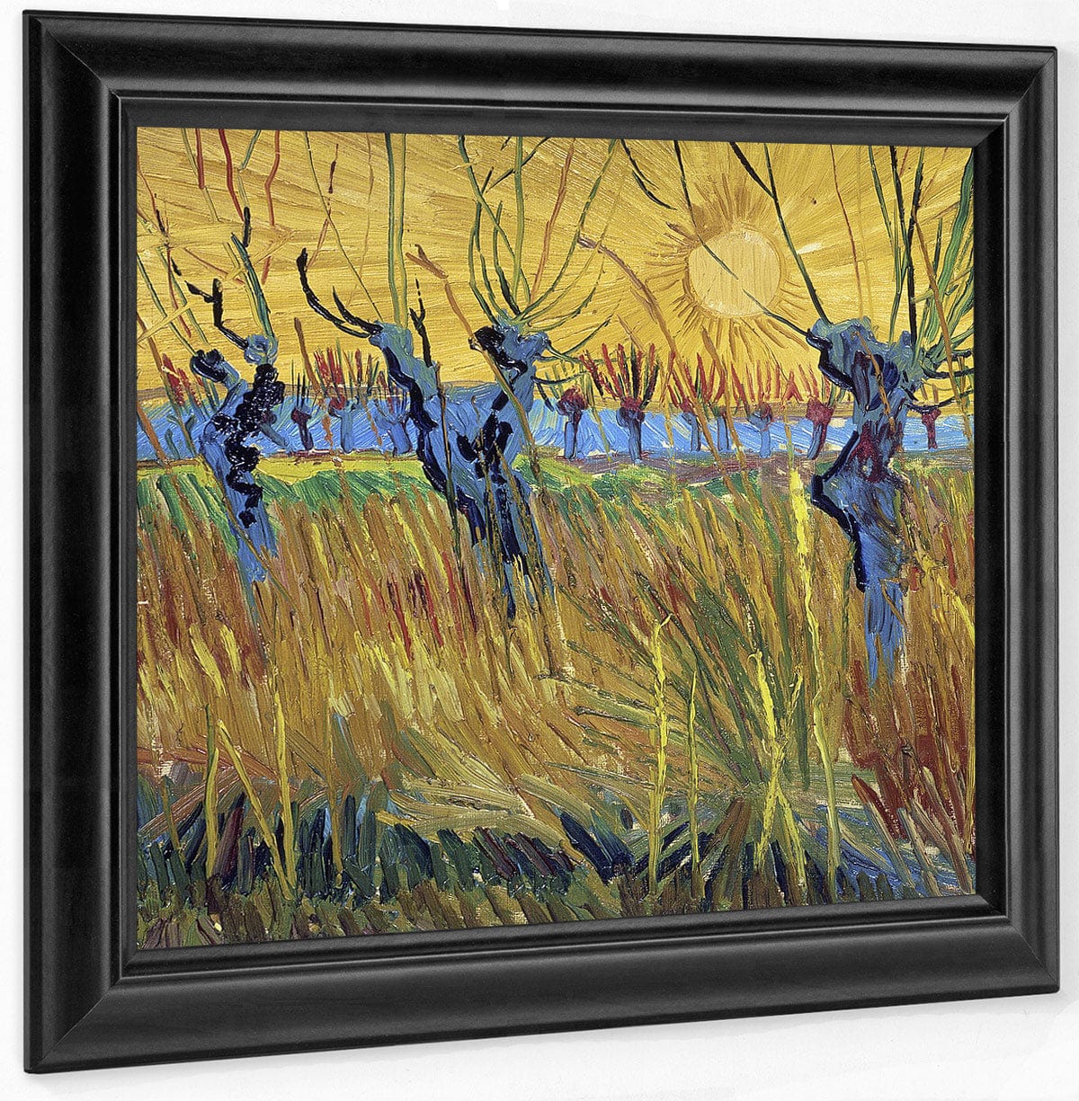 Pollarded Willows And Setting Sun By Vincent Van Gogh Fine Art Print