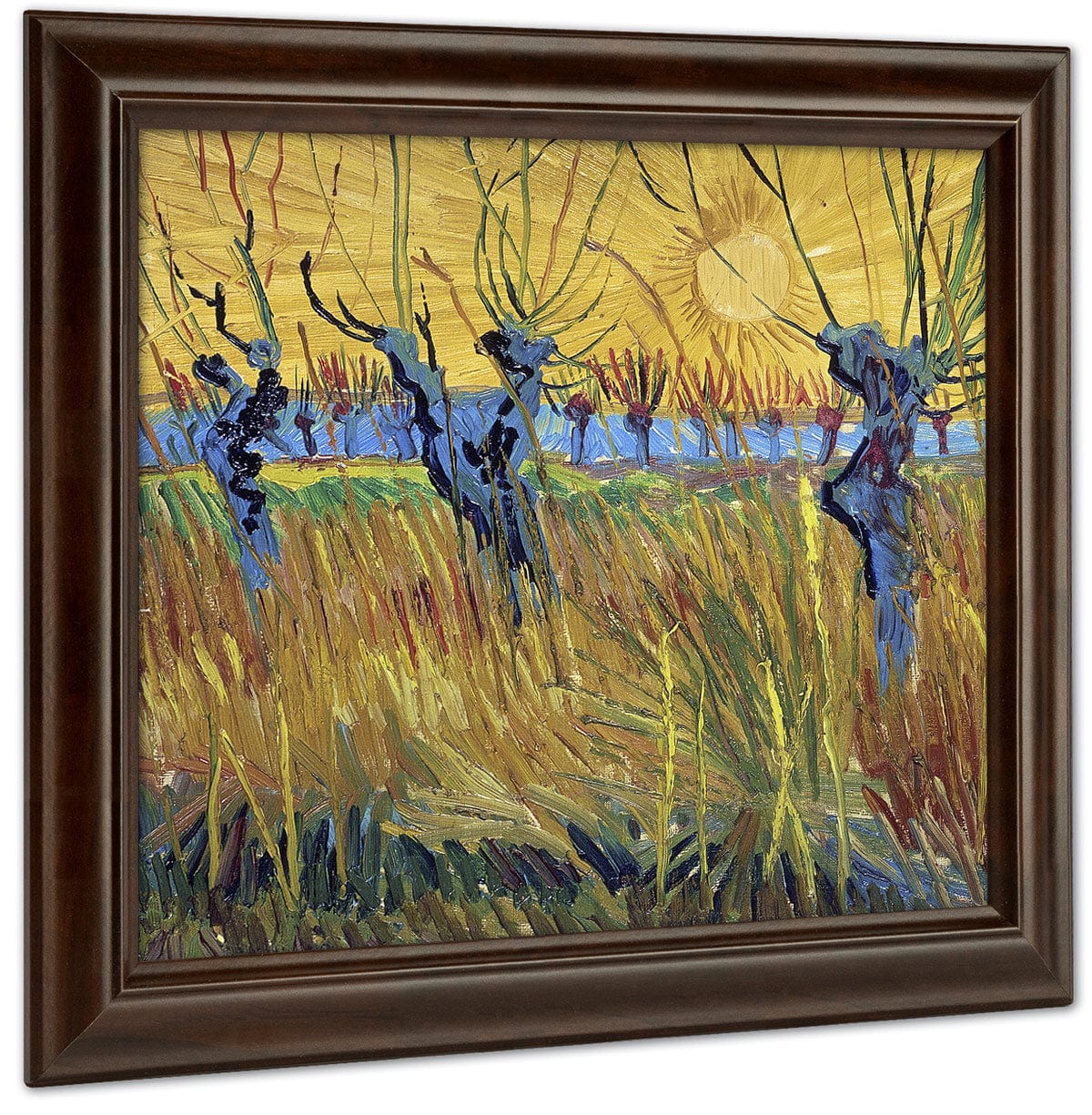 Pollarded Willows And Setting Sun By Vincent Van Gogh Fine Art Print