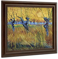 Pollarded Willows And Setting Sun By Vincent Van Gogh Fine Art Print