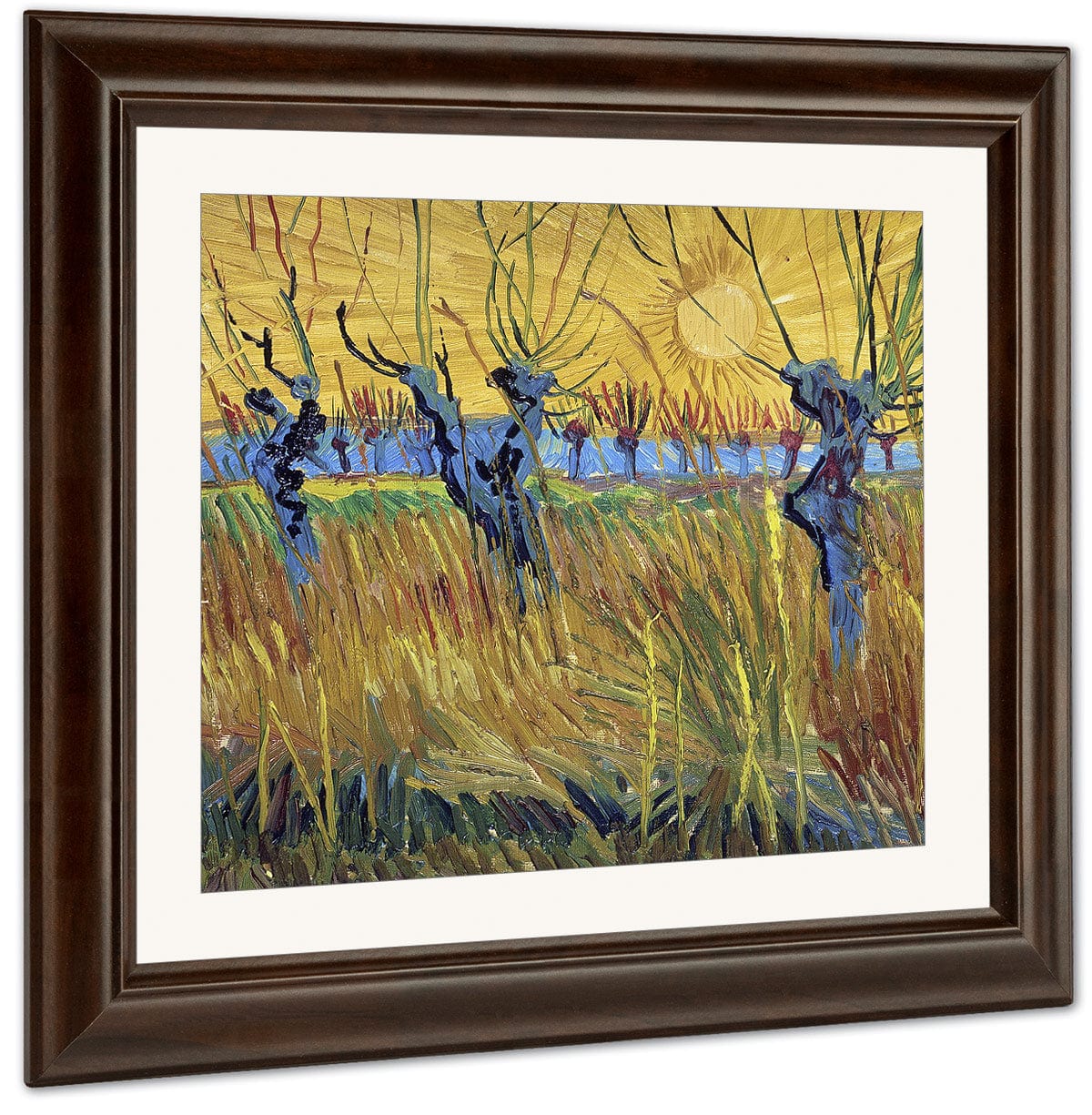 Pollarded Willows And Setting Sun By Vincent Van Gogh Fine Art Print