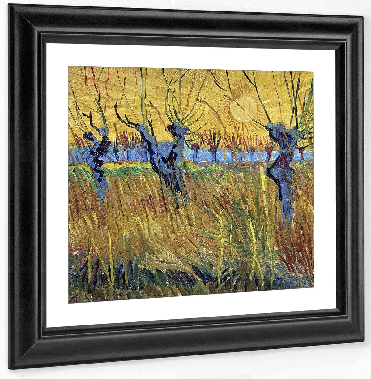 Pollarded Willows And Setting Sun By Vincent Van Gogh Fine Art Print