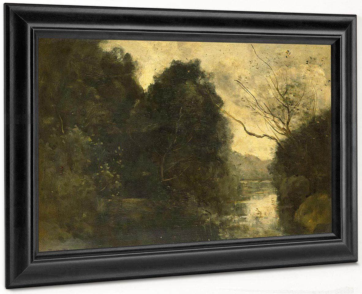 Pond In The Woods  By Camille Corot Fine Art Print