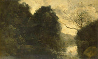 Pond In The Woods  By Camille Corot Fine Art Print