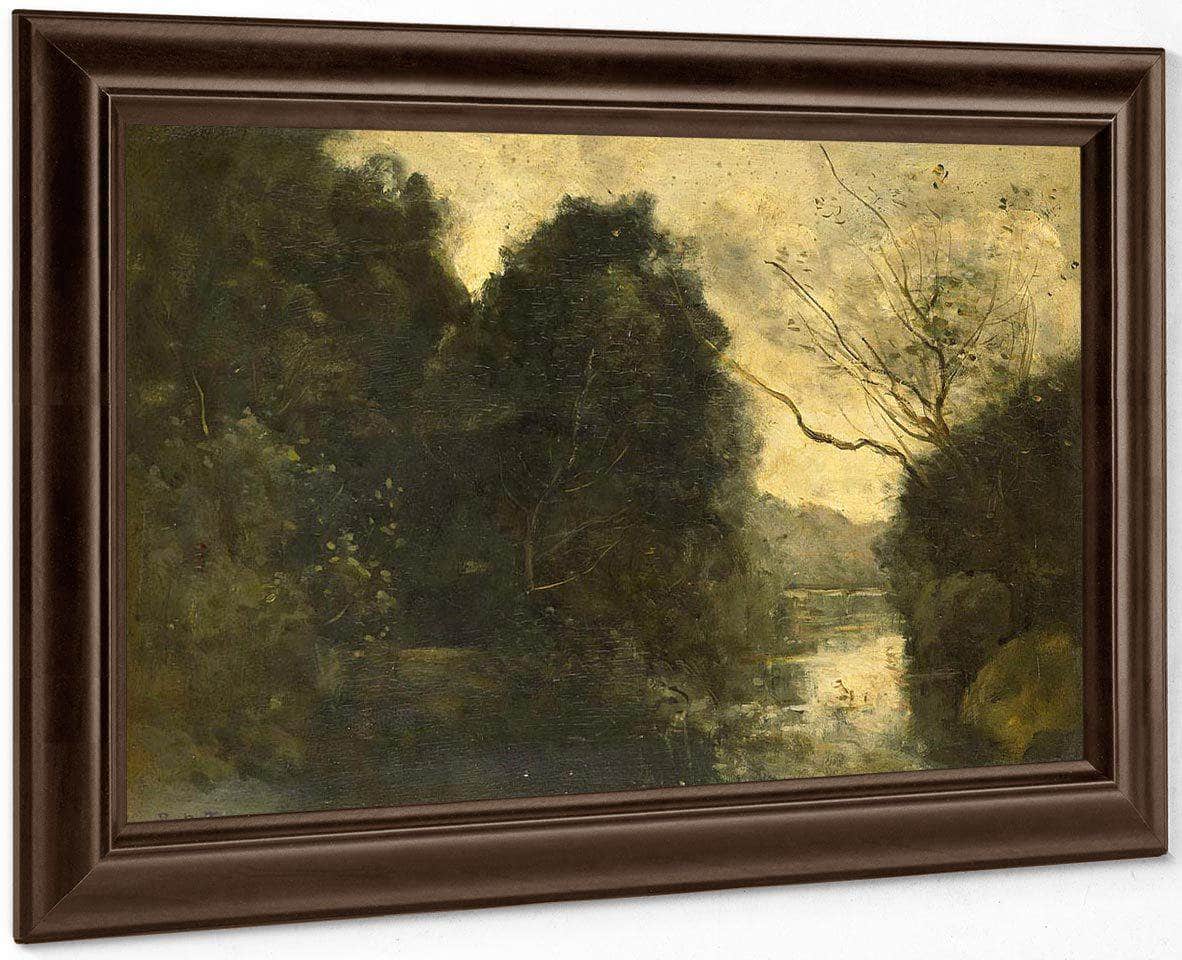 Pond In The Woods  By Camille Corot Fine Art Print