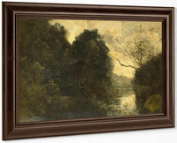 Pond In The Woods  By Camille Corot Fine Art Print