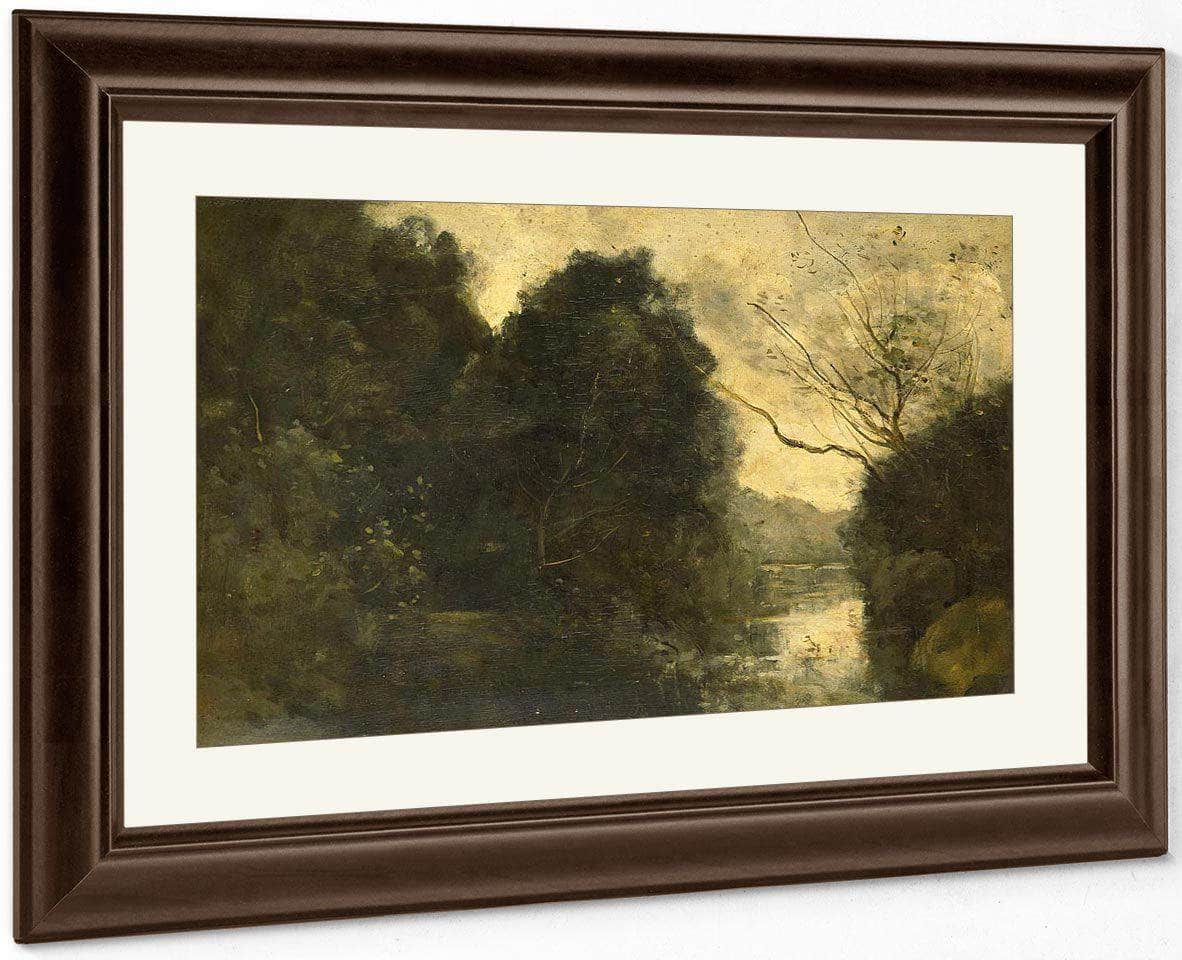 Pond In The Woods  By Camille Corot Fine Art Print
