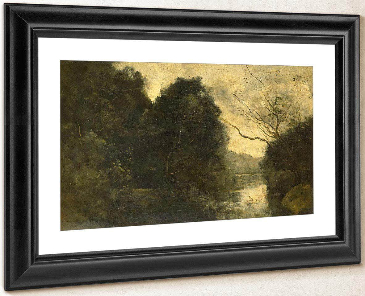 Pond In The Woods  By Camille Corot Fine Art Print