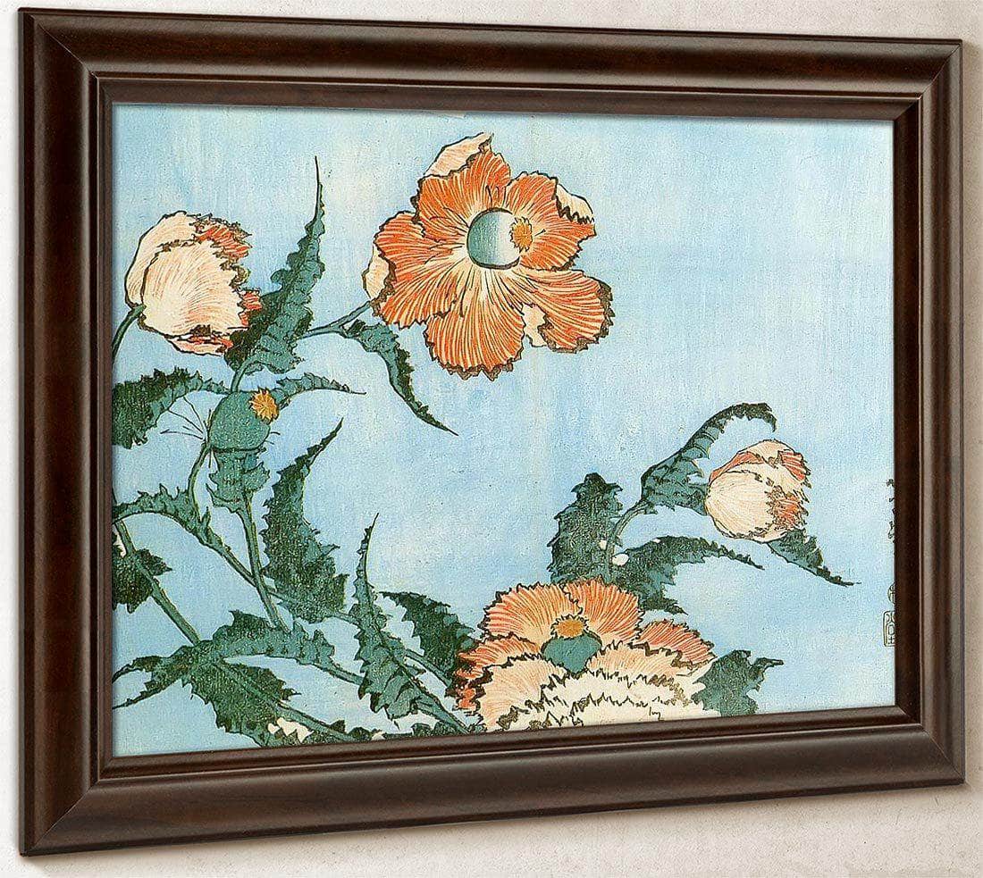 Poppies By Hokusai Fine Art Print
