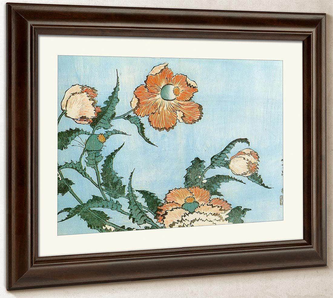 Poppies By Hokusai Fine Art Print