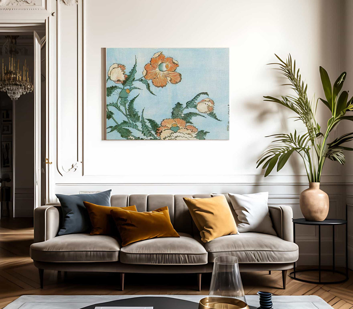 Poppies By Hokusai Fine Art Print