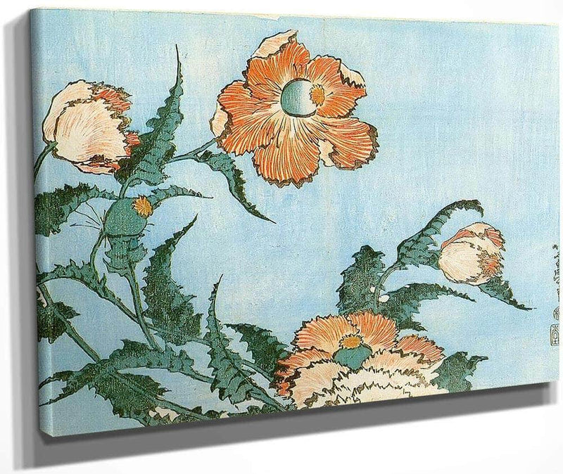 Poppies By Hokusai Fine Art Print