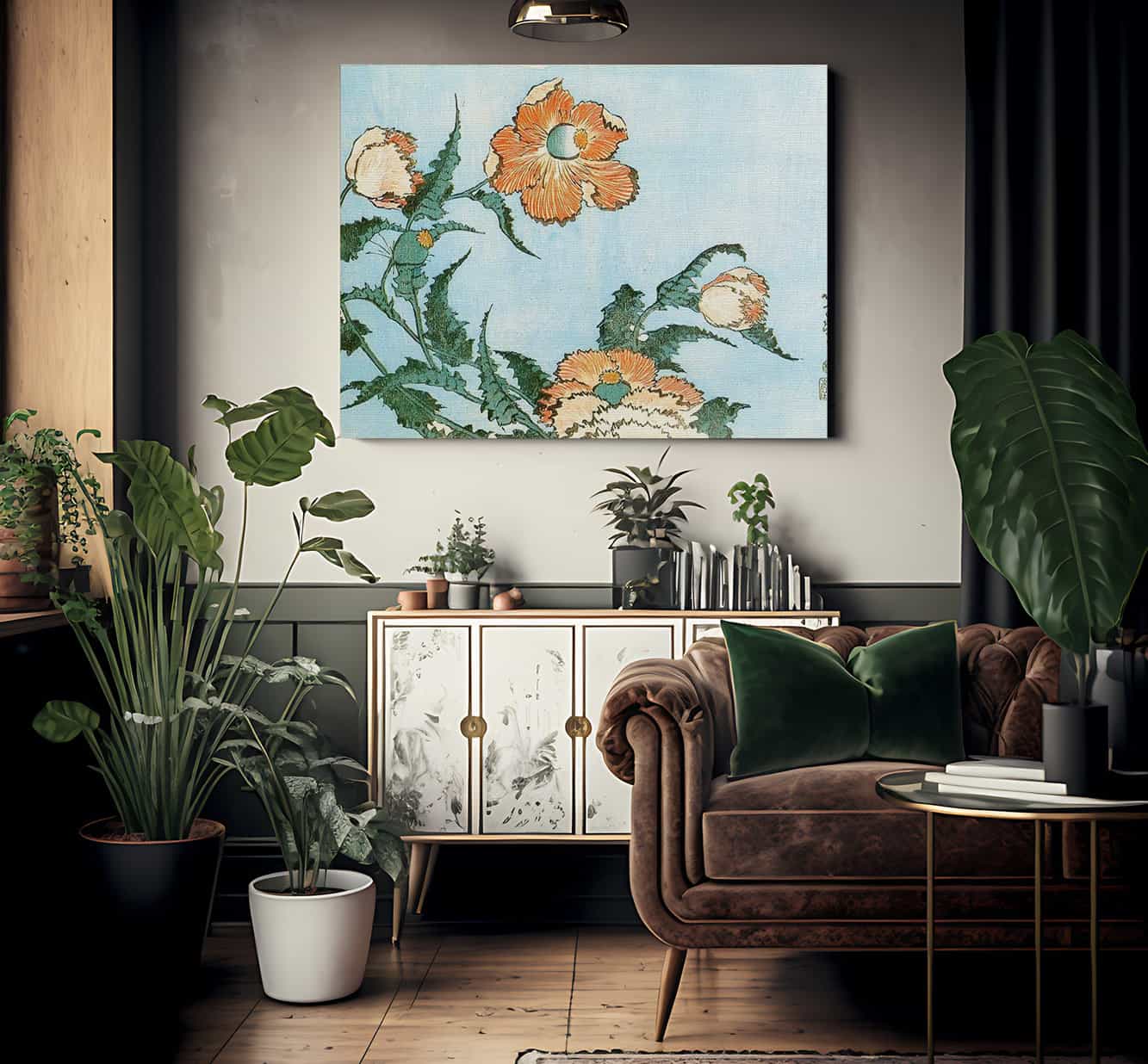Poppies By Hokusai Fine Art Print