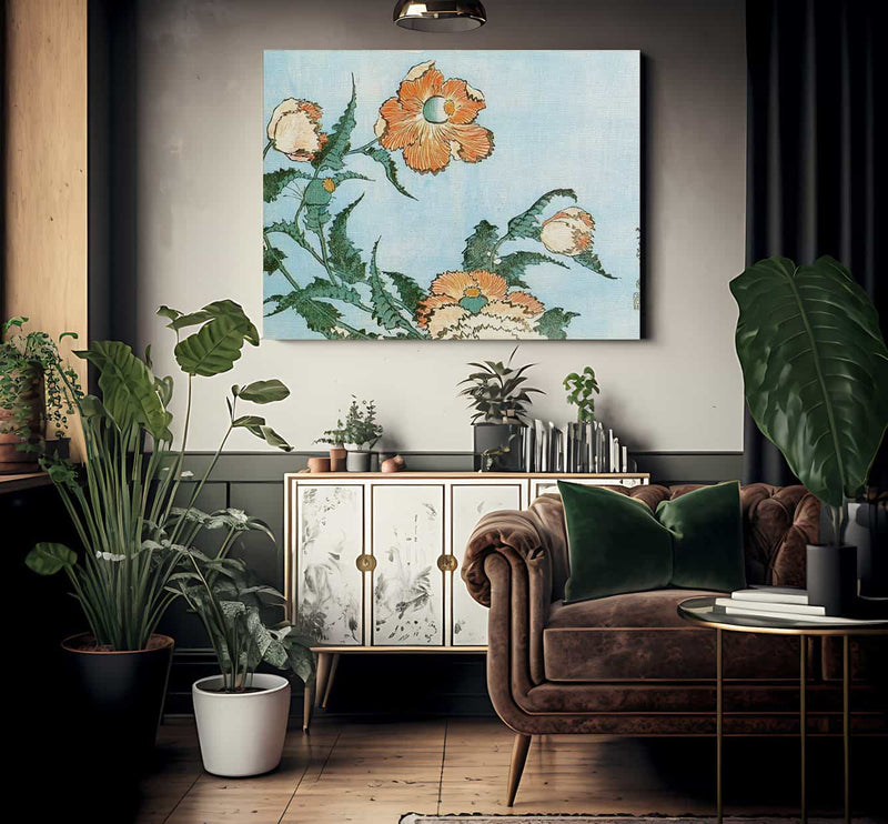 Poppies By Hokusai Fine Art Print