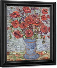 Poppies In A Blue Vase By Maurice Brazil Prendergast Fine Art Print