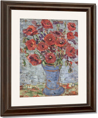 Poppies In A Blue Vase By Maurice Brazil Prendergast Fine Art Print