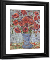 Poppies In A Blue Vase By Maurice Brazil Prendergast Fine Art Print