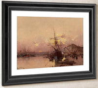 Port Breton Au Crepuscule By Eugene Galien Laloue Fine Art Print