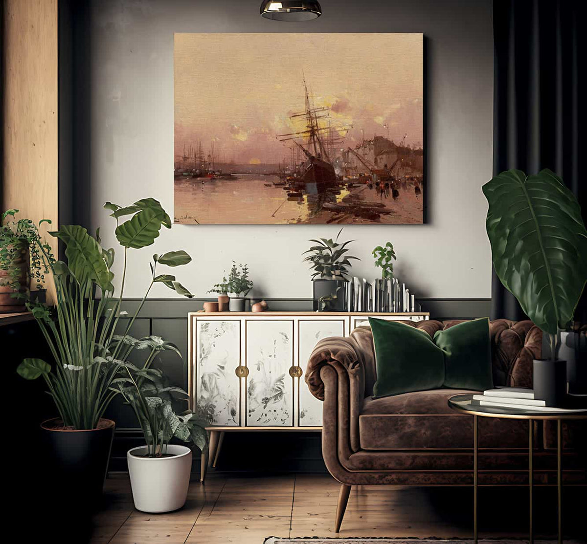 Port Breton Au Crepuscule By Eugene Galien Laloue Fine Art Print