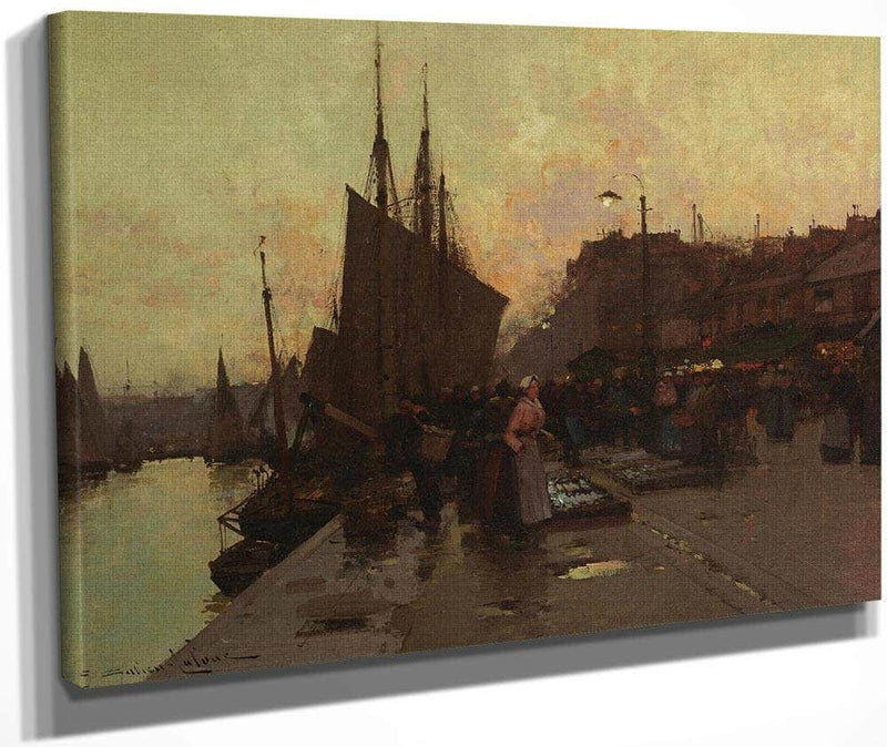 Port En Bretagne By Eugene Galien Laloue Fine Art Print