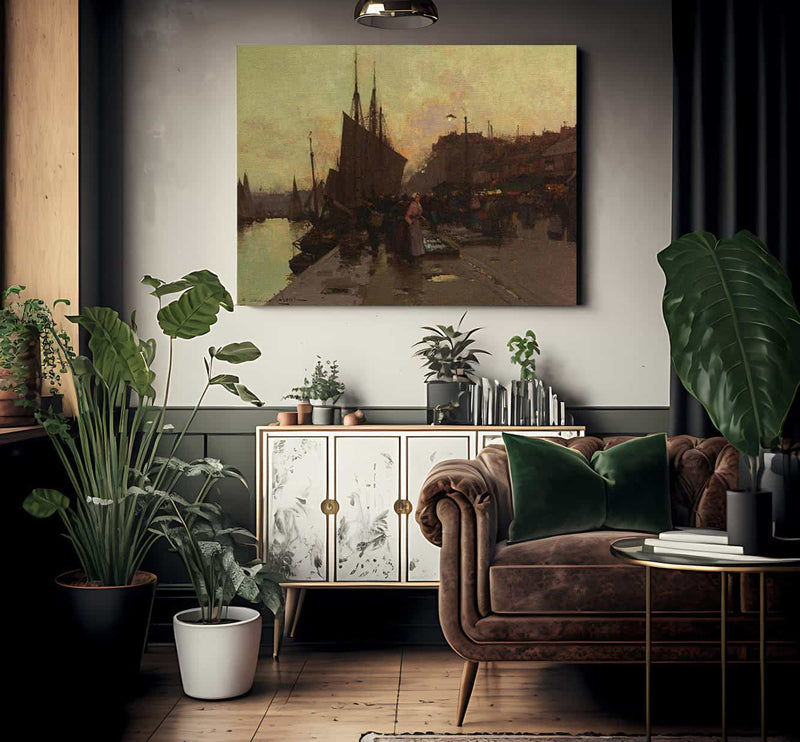 Port En Bretagne By Eugene Galien Laloue Fine Art Print