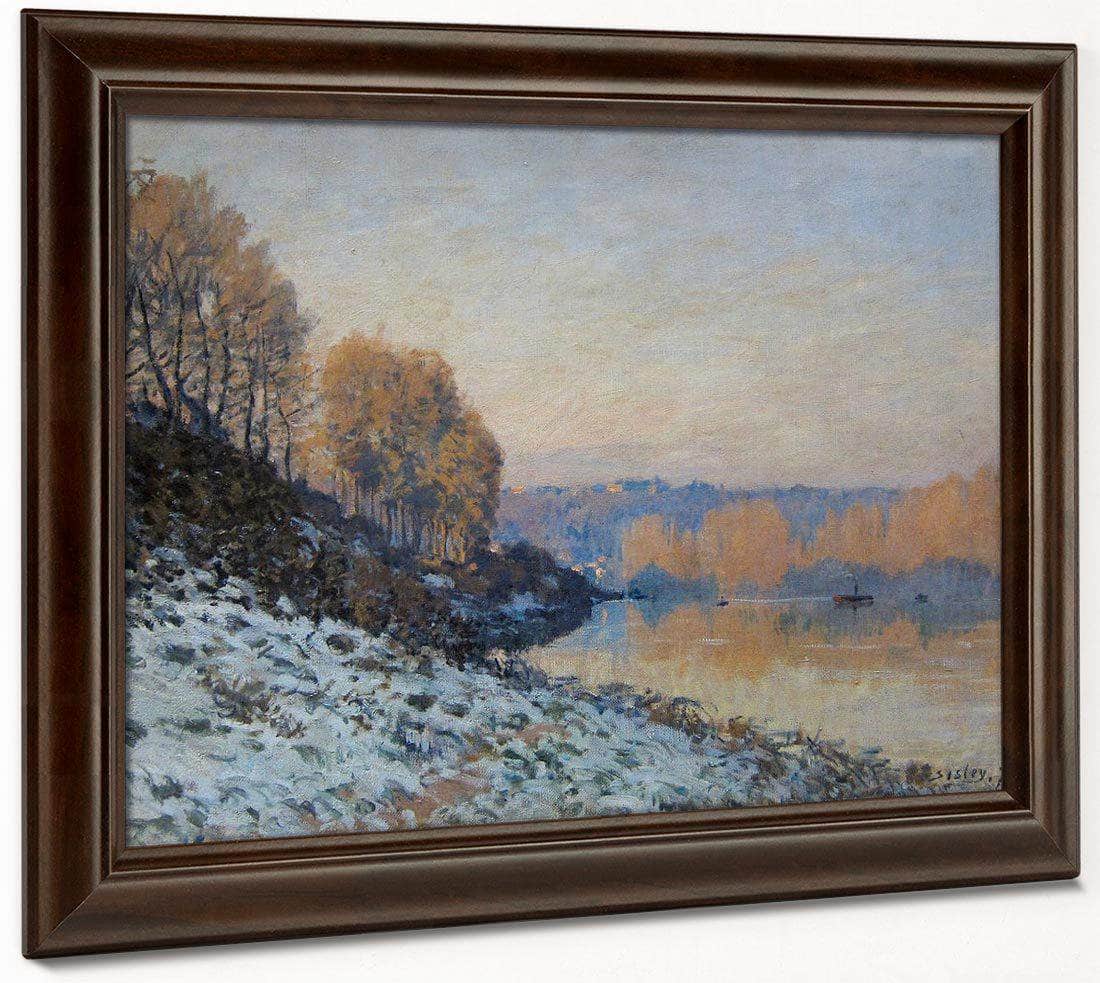 Port Marly White Frost 1872 By Alfred Sisley Fine Art Print