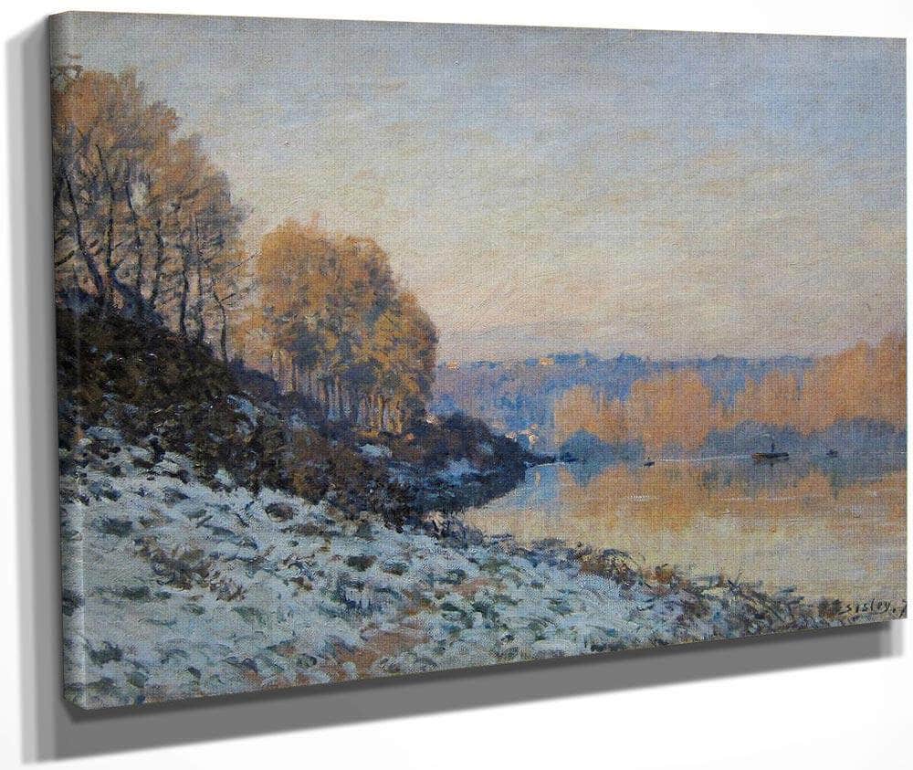 Port Marly White Frost 1872 By Alfred Sisley Fine Art Print