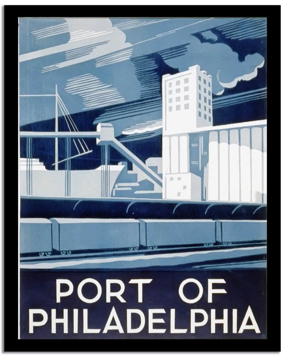 Port Of Philadelphia  Vintage Poster Fine Art Print