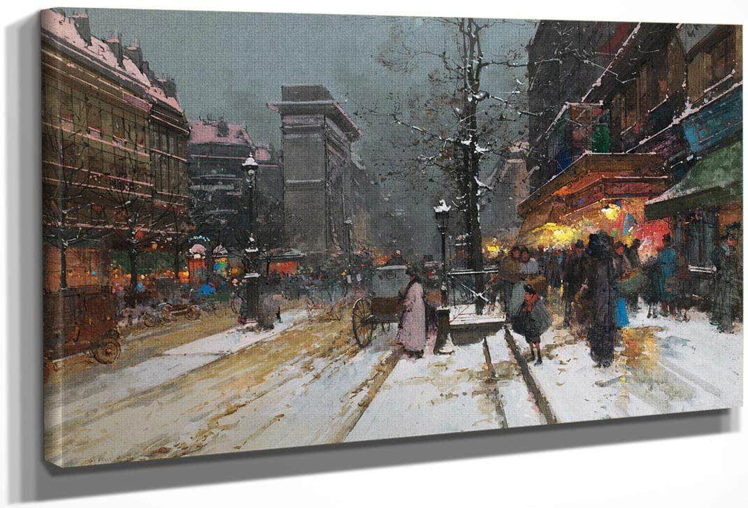Porte Saint Denis Paris By Eugene Galien Laloue Fine Art Print