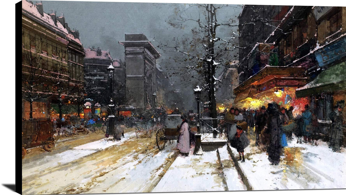 Porte Saint Denis, Paris Painting Eugene Galien Laloue Canvas Art Fine Art Print