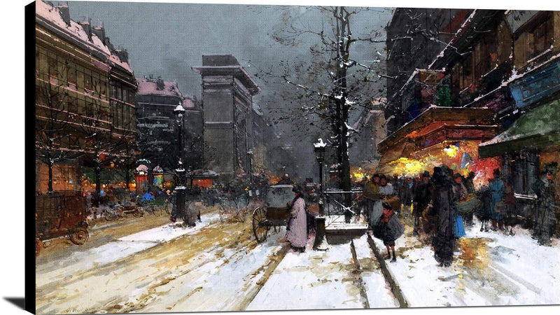 Porte Saint Denis, Paris Painting Eugene Galien Laloue Canvas Art Fine Art Print