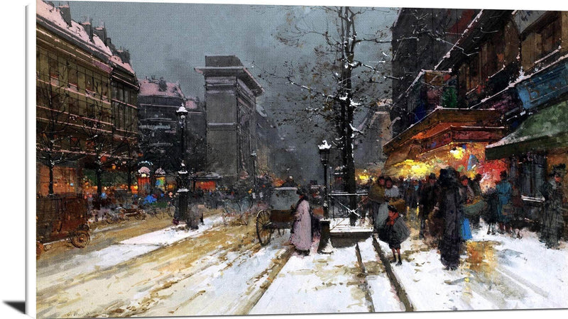 Porte Saint Denis, Paris Painting Eugene Galien Laloue Canvas Art Fine Art Print