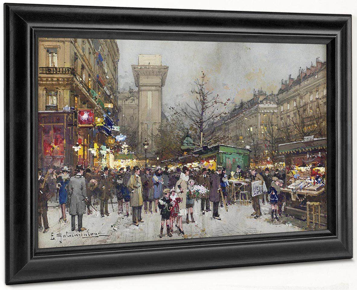 Porte Saint Denisa By Eugene Galien Laloue Fine Art Print
