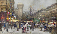 Porte Saint Denisa By Eugene Galien Laloue Fine Art Print