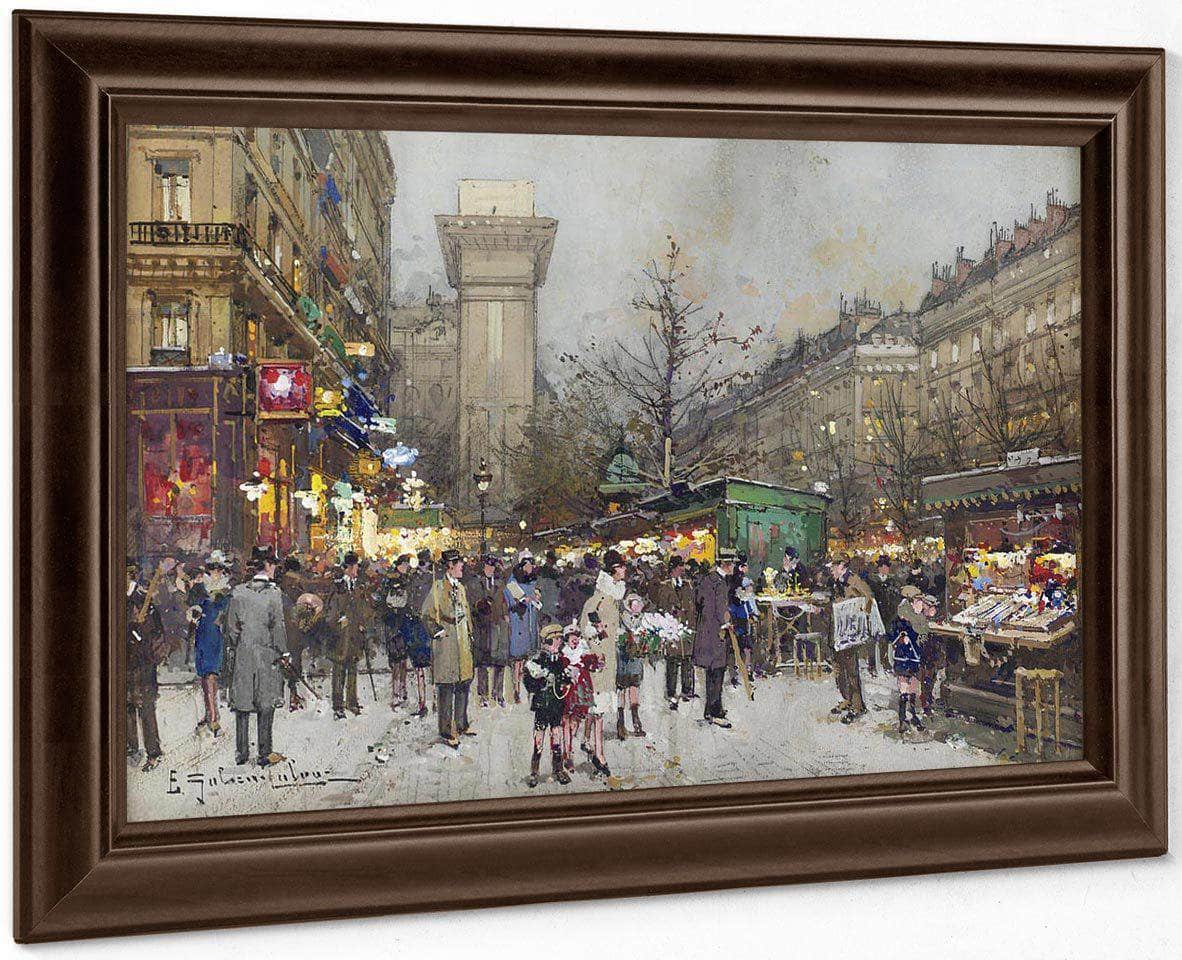 Porte Saint Denisa By Eugene Galien Laloue Fine Art Print