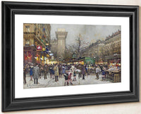 Porte Saint Denisa By Eugene Galien Laloue Fine Art Print