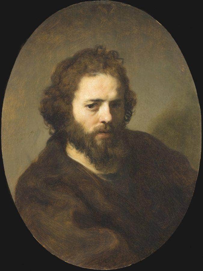 Portrait Of A Bearded Man By Rembrandt Fine Art Print