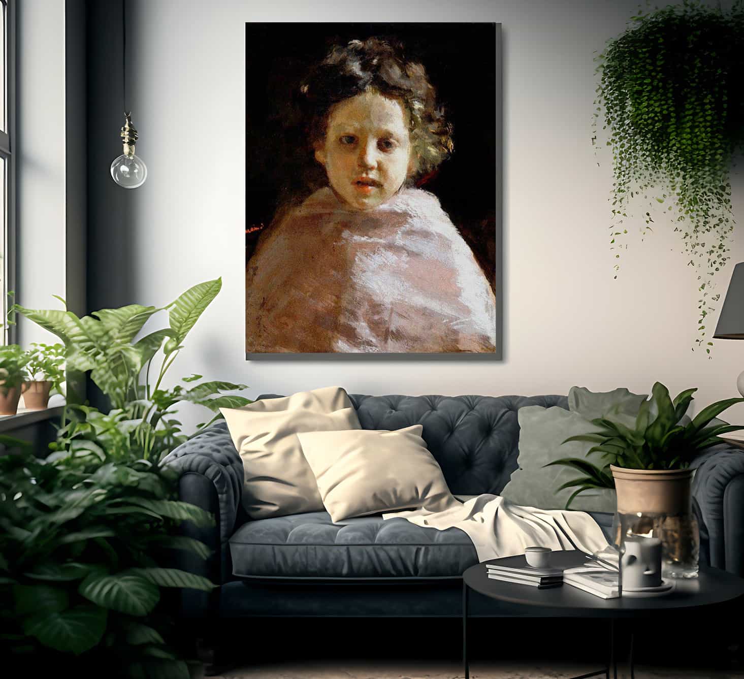 Portrait Of A Child By Antonio Mancini Fine Art Print