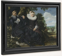 Portrait Of A Couple In A Landscape Probably Isaac Abrahamsz Massa (1586 1643) And Beatrix Van Der Laen (1592 1639) By Frans Hals Fine Art Print