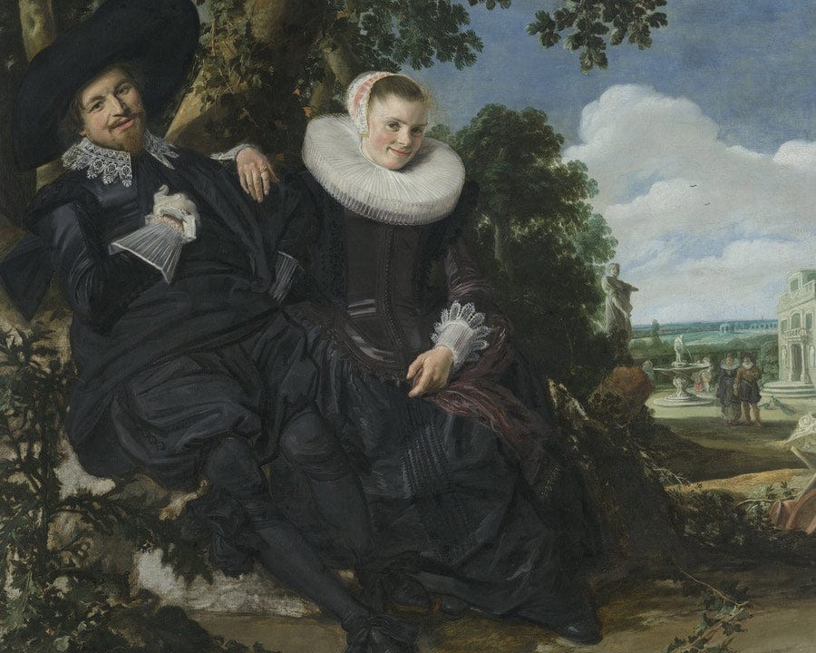Portrait Of A Couple In A Landscape Probably Isaac Abrahamsz Massa (1586 1643) And Beatrix Van Der Laen (1592 1639) By Frans Hals Fine Art Print