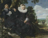 Portrait Of A Couple In A Landscape Probably Isaac Abrahamsz Massa (1586 1643) And Beatrix Van Der Laen (1592 1639) By Frans Hals Fine Art Print