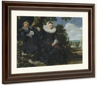 Portrait Of A Couple In A Landscape Probably Isaac Abrahamsz Massa (1586 1643) And Beatrix Van Der Laen (1592 1639) By Frans Hals Fine Art Print